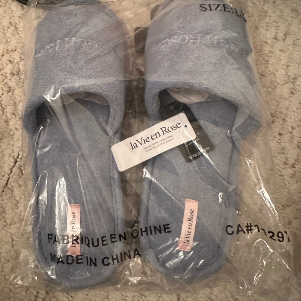 La Vie En Rose Light Blue Slippers